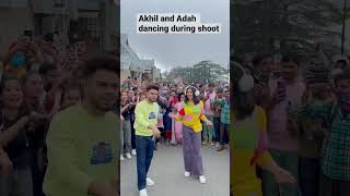 Akhil and Adah Sharma Dancing with crowd during a video shoot 💃 [upl. by Ellimac]