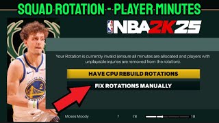 How to Change Squad Rotation  Player Minutes  NBA 2k25 current gen [upl. by Kcirted304]