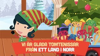 Tomteverkstan med text  Julmusik för barn [upl. by Adnalue]