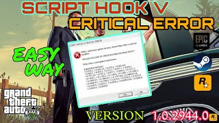 SCRIPT HOOK V CRITICAL ERROR GTA 5  GTA V UPDATE V 1029440  GTA V LATEST VERSION SCRIPT HOOK V [upl. by Repard]