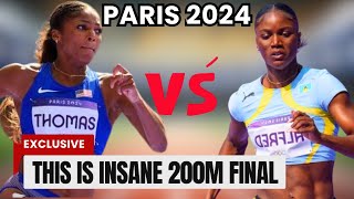 Epic Showdown Gabby Thomas Battles Julien Alfred in Women’s 200 Meters Final  2024 Paris Olympics [upl. by Raouf]