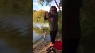 Little Girl Is Afraid of the Fish She Caught [upl. by Mussman793]