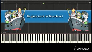 Zie ginds komt de Stoomboot Sinterklaas  Easy Piano Tutorial  sinterklaas bladmuziek [upl. by Malvie]