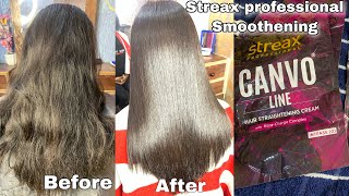 Streax Professional Permanent Hair Straightening step by step  Shruti makeover [upl. by Lacagnia]