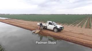 Padman Stops  Automated Through the Bank Irrigation footage using Drone Quadcopter [upl. by Kamila505]