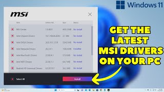 How To Download amp Install MSI Drivers For Windows 11 Motherboard Graphics Network Adapter Audio [upl. by Figueroa216]