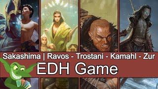 Sakashima  Ravos vs Trostani vs Kamahl vs Zur EDH  CMDR game play for Magic The Gathering [upl. by Nyliahs]