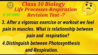 Respiration Revision Test on 4 mark questions cbsescience lifeprocesses apnewsyllabus biology [upl. by Airotnes196]