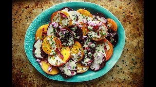 Roasted Beet Salad with Tahini Lemon Sauce [upl. by Hedley398]