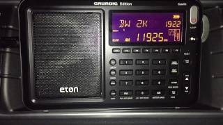 Eton Satellit vs Sony ICF2001D Radio Bandeirantes 11925 kHz Sao Paolo [upl. by Hcib]