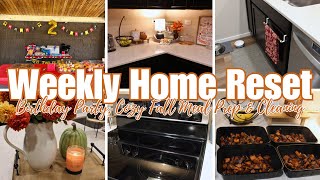 WEEKLY HOME RESET  KITCHEN CLEANING MOTIVATION  COZY FALL MEAL PREP [upl. by Attennod]