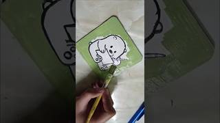 Ice bear cartoon painting  DIY Cardboard painting shorts icebear cartoon coloring webarebears [upl. by Ielerol946]