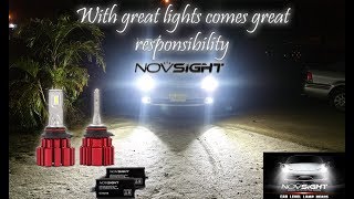 NOVSIGHT UltraBright 80W 13600LM 9006 Headlight review  night time driving [upl. by Llabmik]