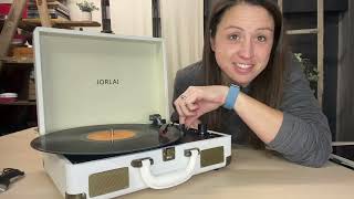 Review of JORLAI Record Player Bluetooth Vinyl Turntable 3 Speed Vintage [upl. by Shaner]