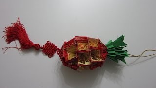 CNY TUTORIAL NO 7  Chinese New Year Craft  the Pineapple [upl. by Elinad]