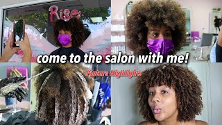 Vlog COME TO THE SALON WITH ME  Getting Pintura Highlights on my Curly hair [upl. by Oirram108]