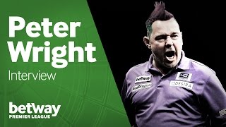 Betway Premier League Darts 2016  Peter Wright Sometimes I get carried away [upl. by Hairam]