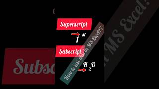 superscript subscript excel howto computer shorts [upl. by Ynafetse]