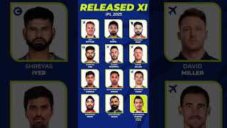 Ipl released players xi 2025  ipl release palyer playing 11 ipl2025 tataipl releaseplayers [upl. by Frame]