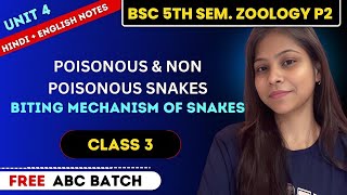 Poisonous and Non Poisonous snakes Biting mechanism of snakes BSc 2nd year 5th Semester Zoology [upl. by Constantia]