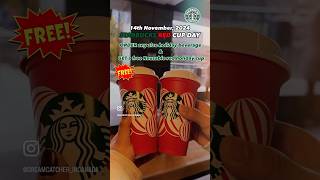 🚨‼️STARBUCKS RED CUP DAY‼️🚨 Order any size holiday beverage amp receive a free reusable holiday cup [upl. by Aniuqaoj]