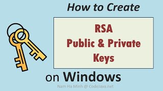 How to Create RSA Public and Private Keys on Windows [upl. by Rosmunda]