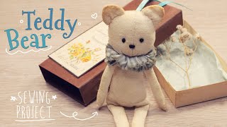 Making a Shabby Fabric Teddy Bear Toy handmade gift idea [upl. by Kirst]