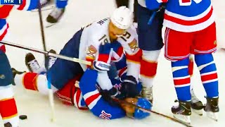 Vincent Trocheck Matt Tkachuk Fight After Goal  Rangers vs Panthers Game 2 Highlights  2024 NHL [upl. by Ilarin234]