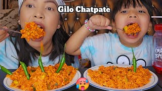 Gilo Chatpate MukbangChatpate RecipeJastina And Jenna Challenge Spicy loverJenna Shrestha [upl. by Blanca263]