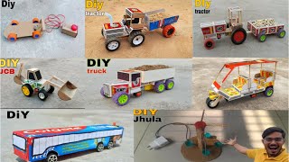 Ghar per mini tractor Kaise banaen Machis box ka  how to make mini RC tractor [upl. by Akeit]