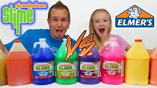 3 Colors of GIANT Glue Slime Challenge 3 Gallons Nickelodeon Glue vs 3 Gallons Elmers Glue [upl. by Jobye969]