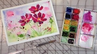 how to paint cosmos easy fULL TUTORIAL [upl. by Ettenajna106]