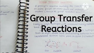 Group transfer Reactions Ene Reactions [upl. by Eiramnerual]