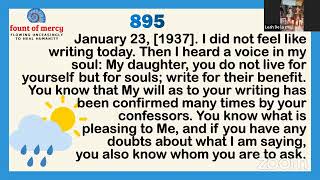 Faustina Daily Diary 895 Living not for Oneself but for Souls [upl. by Marshall]