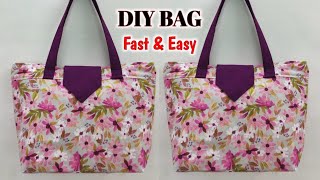 BEST SHOPPING BAG SEWING TUTORIAL FOR BEGINNERS  DIY Bag Cutting and Stitching  Tote bag making [upl. by Aetnahs]