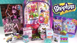 Shopkins Surprise Backpack Opening Disney Squinkies My Little Pony Toy  PSToyReviews [upl. by Dnomayd]