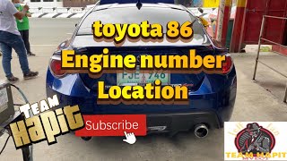 Toyota 86  engine number location [upl. by Bigg713]