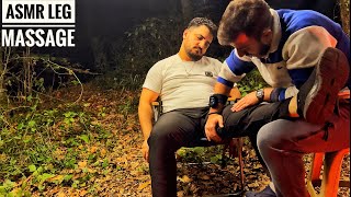 ASMR MASSAGE • Hot massage in the cold forest • Turkish Barber [upl. by Buddie]