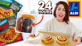 24 Hours Eating NEW FOOD From ALDI Aldi Haul and TASTE TEST SeptemberOctober 2020 [upl. by Templa]