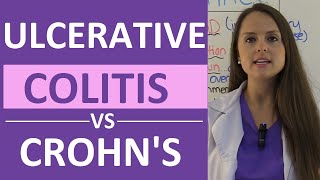 Crohns Disease vs Ulcerative Colitis Nursing  Crohns vs Colitis Chart Symptoms Treatment [upl. by Tneciv]