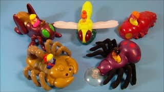 1998 BUG RIDERS SET OF 5 BURGER KING FAST FOOD COLLECTIBLES VIDEO REVIEW [upl. by Ycnalc]