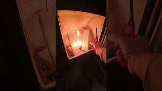 Lighting our wood burner Wiking Mini 2 stove Печки камины [upl. by Aeret]