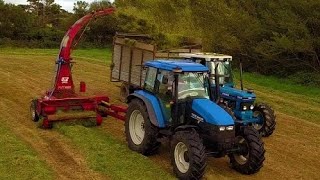 Pit Silage 2018  Goleen West Cork  New Holland Ford JF trailed harvester [upl. by Annaitsirk]