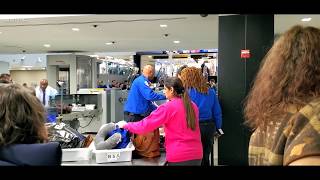 Busy Security Checkpoint at John F Kennedy International Airport JFK [upl. by Thorlie233]