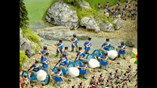 Napoleonic Diorama  Russian Austrian amp Prussian armies attacked by Napoleons Grand Army [upl. by Clio652]