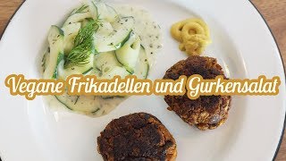 Vegane SeitanFrikadellen mit Gurkensalat  Vegan  KimsKrams [upl. by Stevenson]