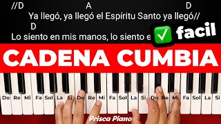 Coritos piano tutorial  cadena ritmo cumbia 🔥 2 acordes [upl. by Kirred]