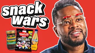 Patrice Evra Tries British amp French Snacks  Snack Wars [upl. by Thursby]