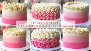 Piping Tutorial Learn How to Pipe 8 Designs using Wilton 1M Tip  Homemade Cakes  Mintea Cakes [upl. by Avle]