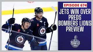 Winnipeg Jets win 63 over Nashville Predators CFL West Final Blue Bombers vs BC Lions preview [upl. by Eadmund]